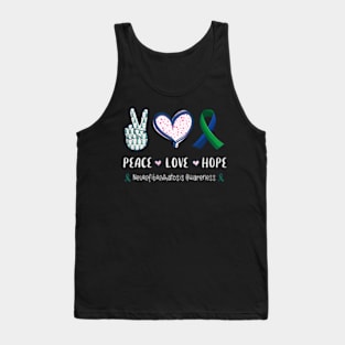 Womens Peace Love  neurofibromatosis awareness men women kids Tank Top